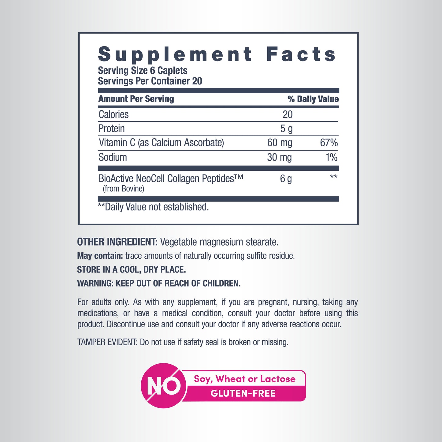Grassfed Collagen Peptides + C, 6000 mg, 120 Caplets