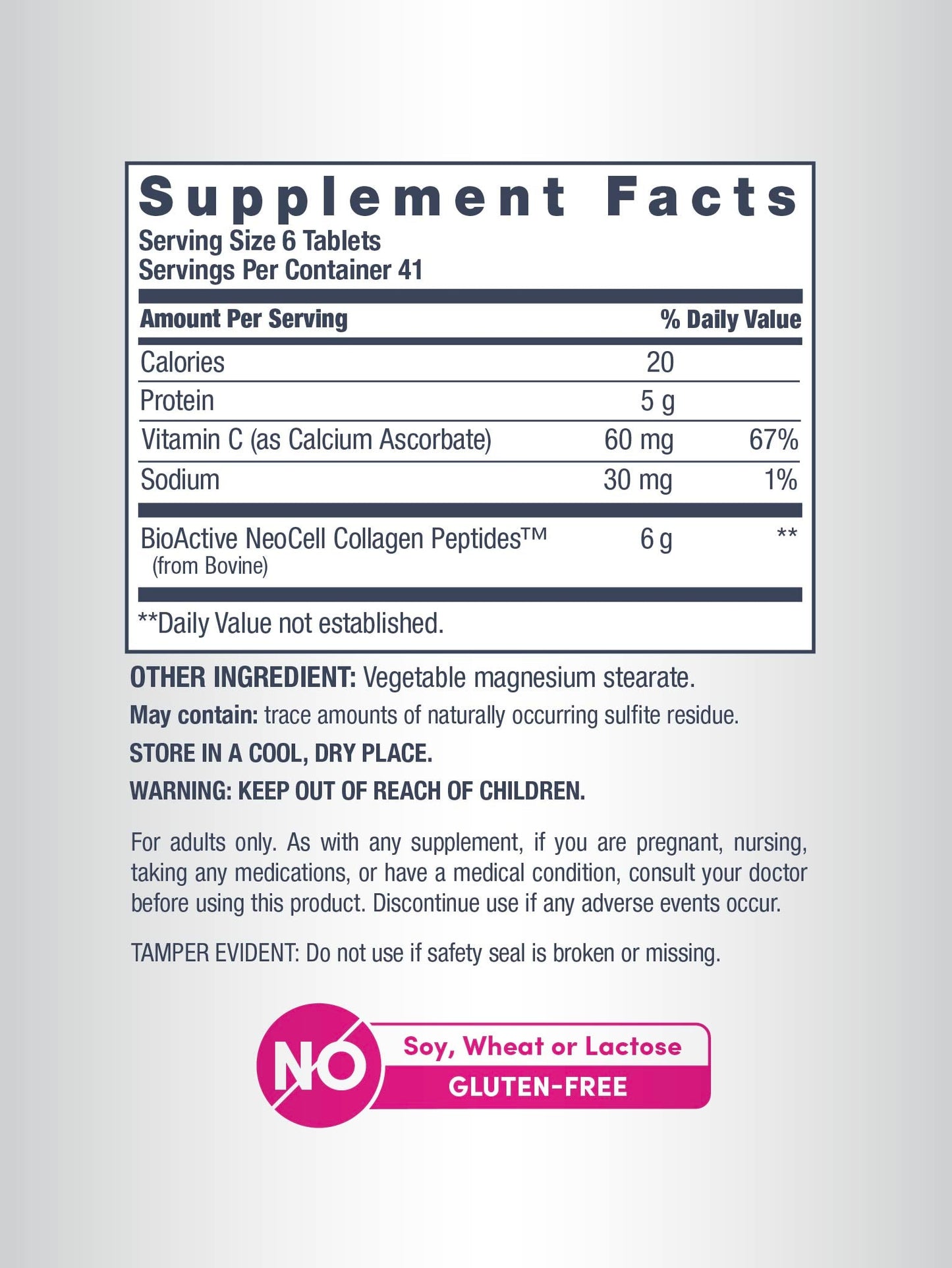 Grassfed Collagen Peptides + C, 6000 mg, 250 Caplets