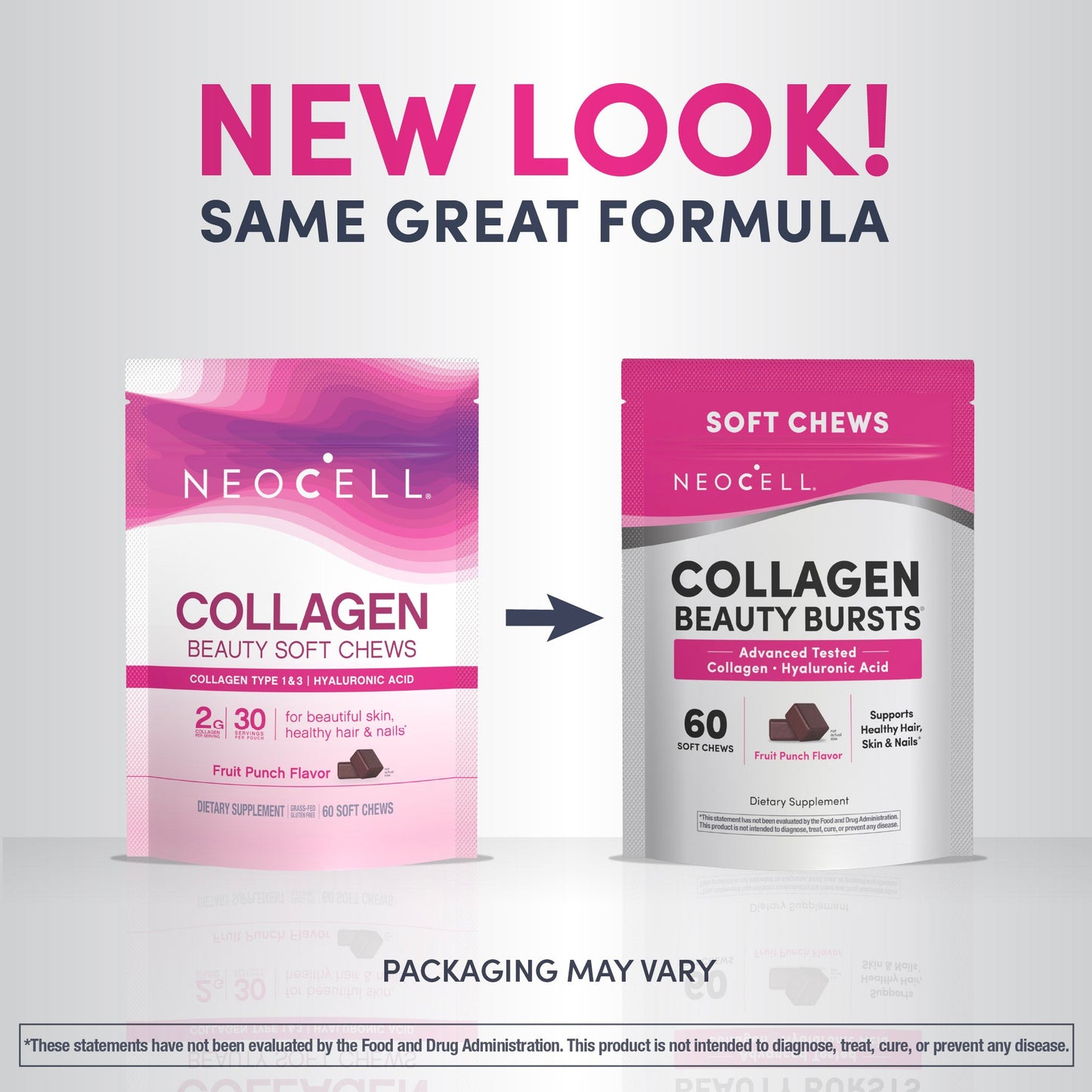 Collagen Beauty Bursts Fruit Punch Flavor, 60 Tasty Soft Chews