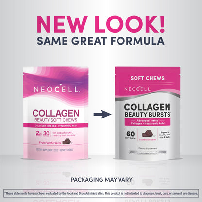 Collagen Beauty Bursts Fruit Punch Flavor, 60 Tasty Soft Chews