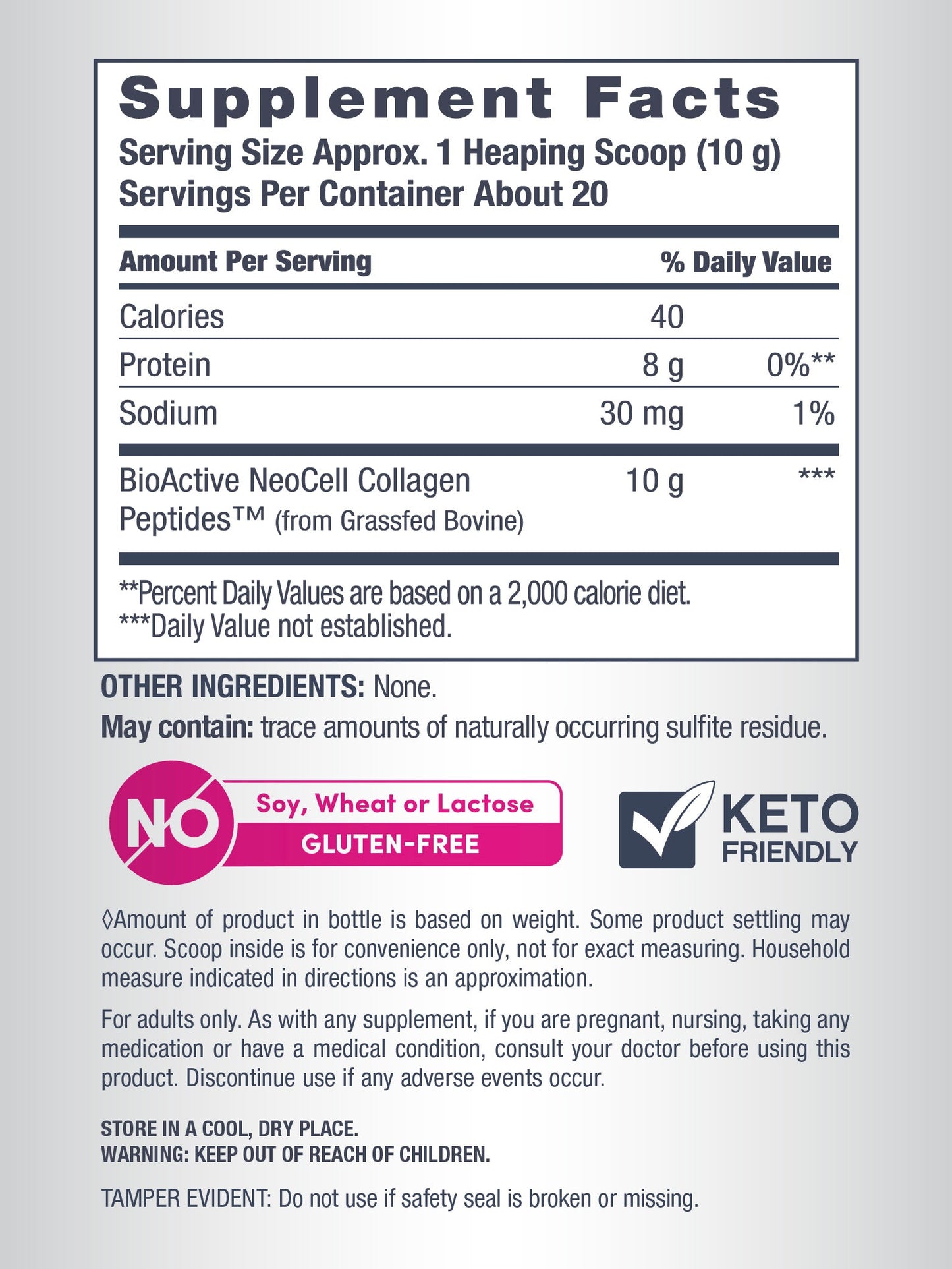 Grassfed Collagen Peptides, 14 oz (400 g) Powder