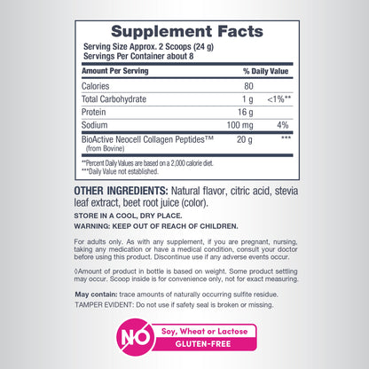 Grassfed Collagen Peptides Berry Lemon Flavor, 6.7 oz (190 g) Powder