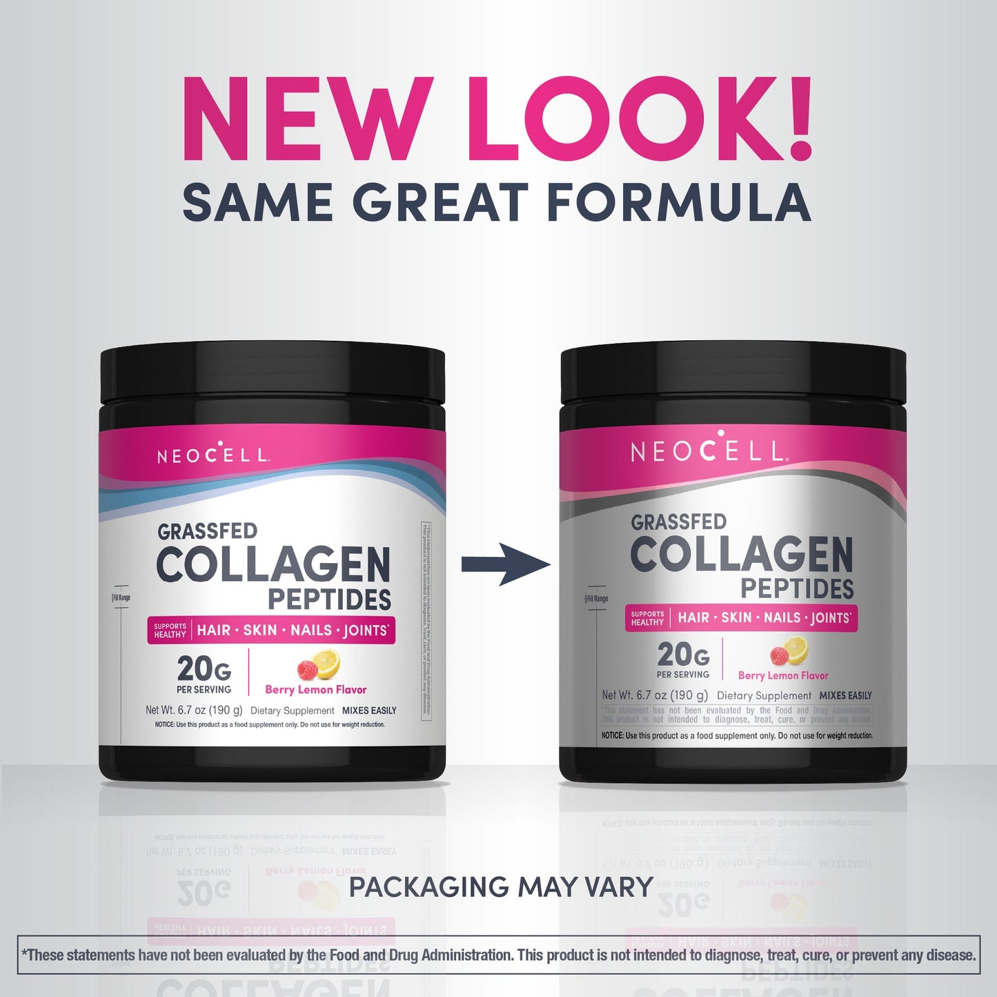 Grassfed Collagen Peptides Berry Lemon Flavor, 6.7 oz (190 g) Powder