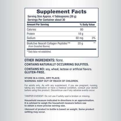 Grassfed Collagen Peptides, 21.1 oz (600 g) Powder