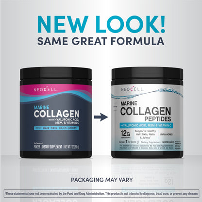 Marine Collagen Peptides + Hyaluronic Acid, MSM & C, 7 oz (200 g) Powder