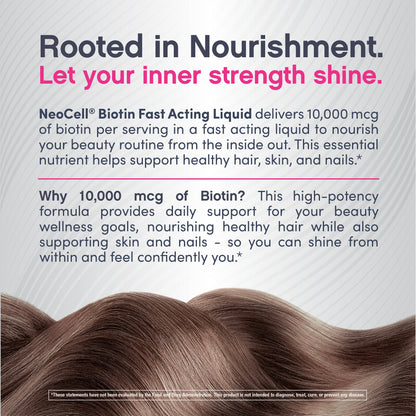 Biotin 10,000 MCG Fast Acting Liquid Berry Flavor, 2 fl oz (59 mL) Liquid