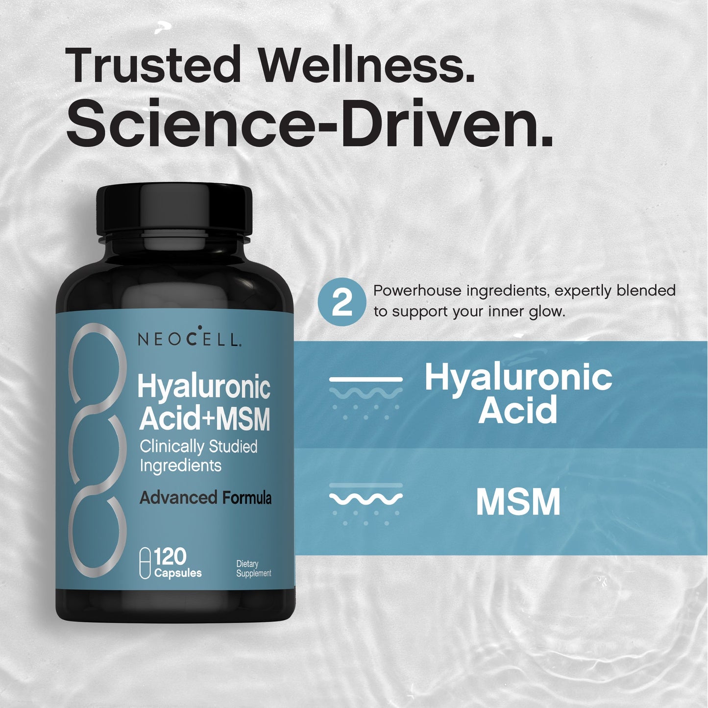 Hyaluronic Acid + MSM, 120 Capsules