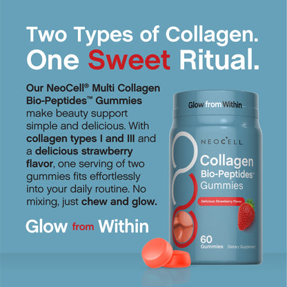 Collagen Bio-Peptides Gummies Strawberry Flavor, 60 Tasty Gummies