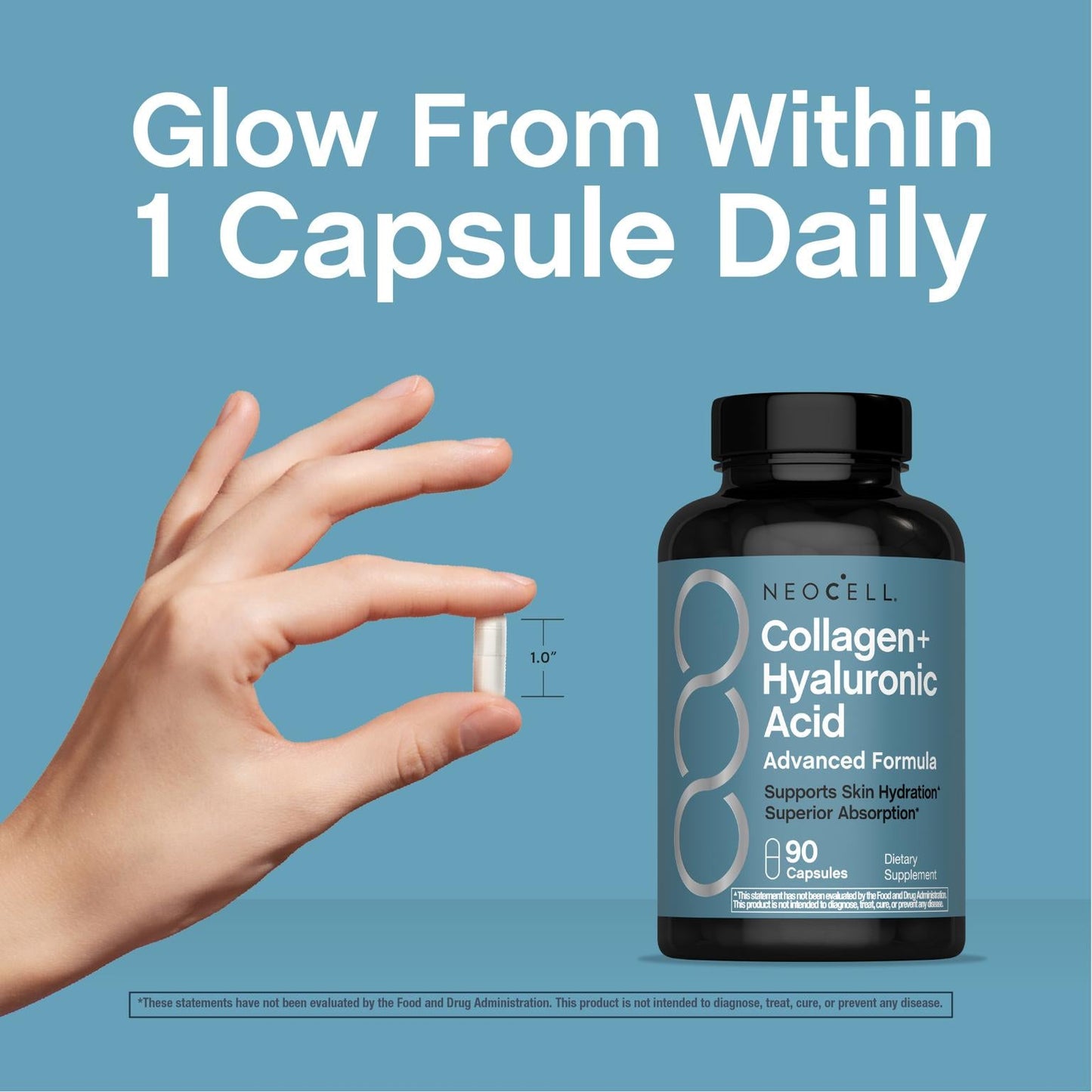 Collagen + Hyaluronic Acid Advanced Formula, 90 Capsules