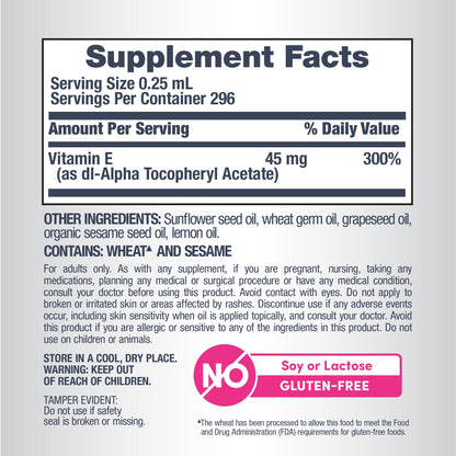 Vitamin E Oil Fast Acting, 30,000 IU, 2.5 fl oz (74 mL) Liquid
