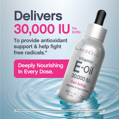 Vitamin E Oil Fast Acting, 30,000 IU, 2.5 fl oz (74 mL) Liquid