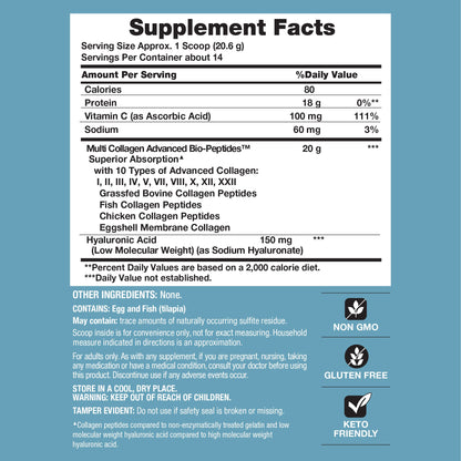 Multi Collagen Advanced Bio-Peptides, 10 oz (283 g) Powder