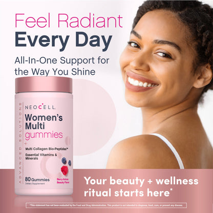 Women's Multi Gummies Advanced Berry-licious Beauty Flavor, 80 Tasty Gummies