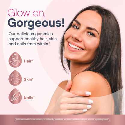 Hair, Skin & Nails + Multi Collagen Bio-Peptides Gummies Strawberry-licious Beauty Flavor, 80 Tasty Gummies