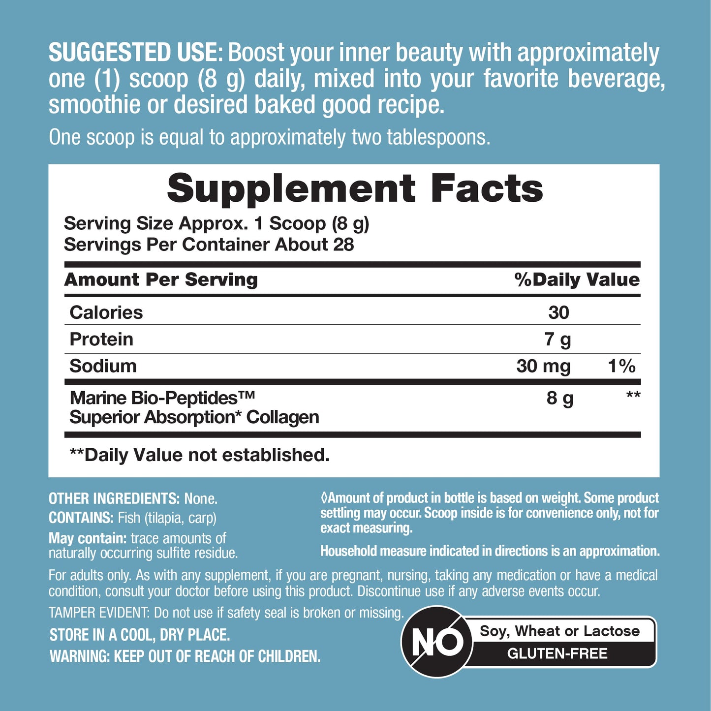Marine Collagen Bio-Peptides, 8 oz (226 g) Powder