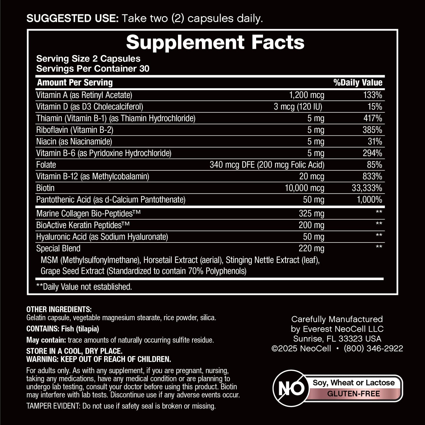 Biotin + Collagen & Keratin, 60 Capsules