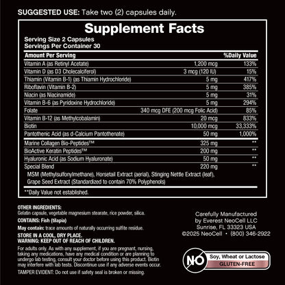 Biotin + Collagen & Keratin, 60 Capsules