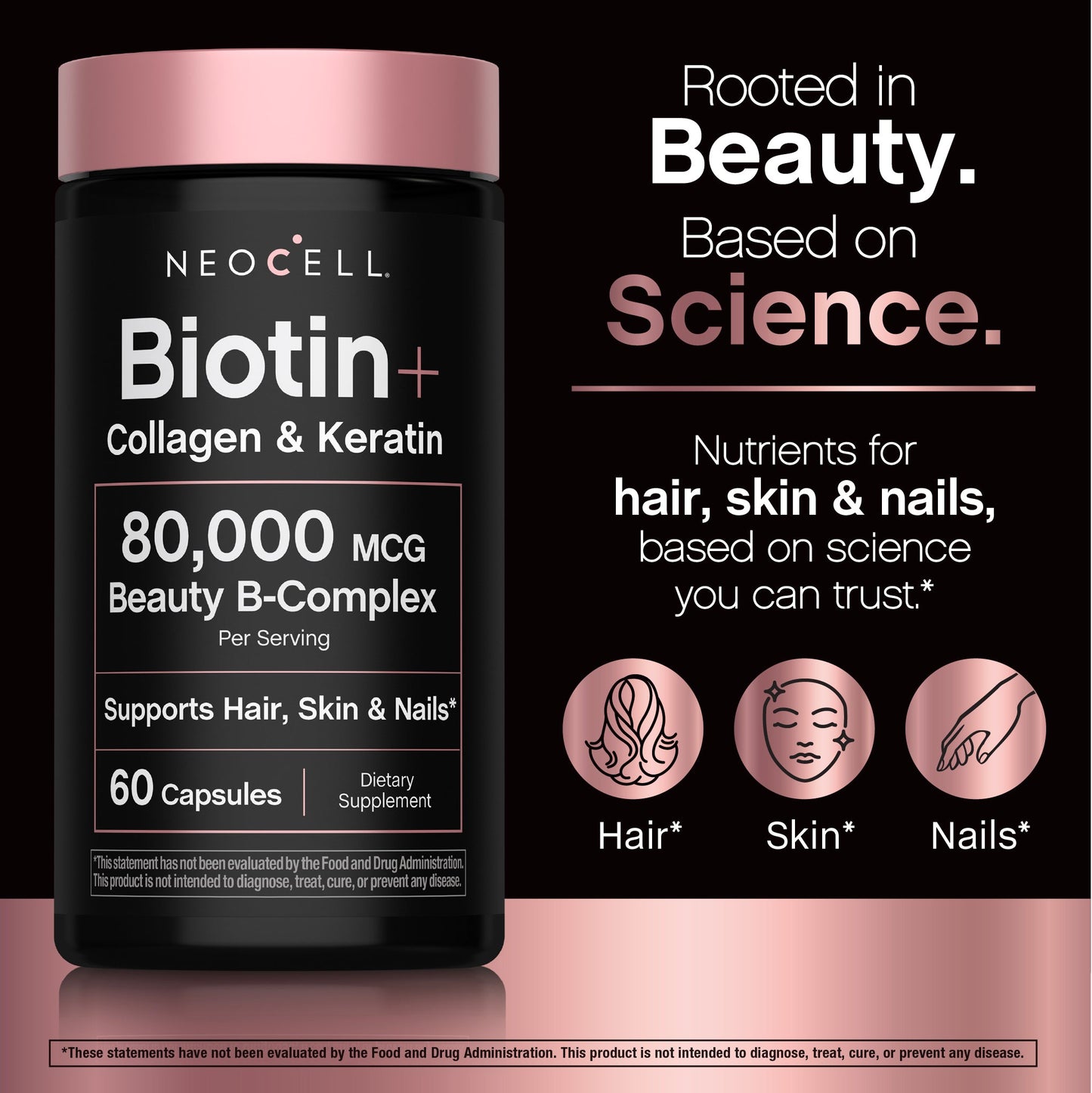 Biotin + Collagen & Keratin, 60 Capsules