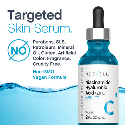 Niacinamide Hyaluronic Acid + Zinc Serum, 2 fl oz (59 mL) Dropper Bottle