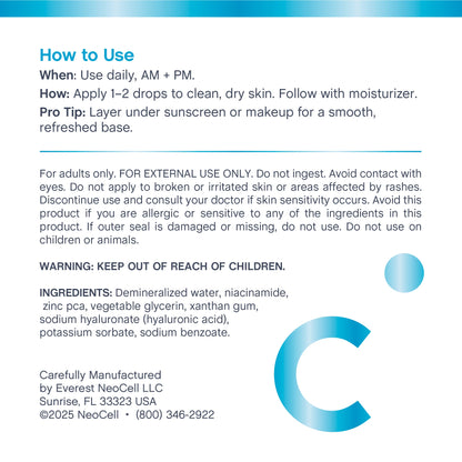 Niacinamide Hyaluronic Acid + Zinc Serum, 2 fl oz (59 mL) Dropper Bottle