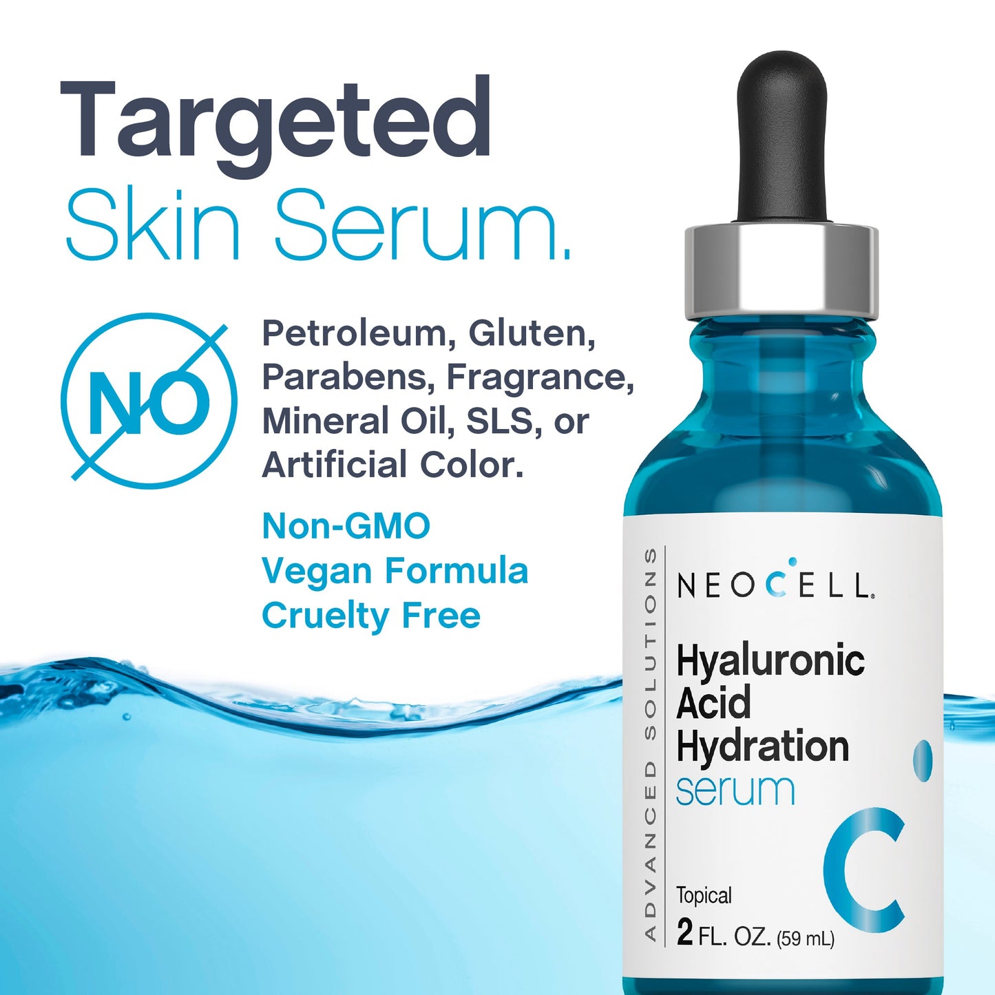 Hyaluronic Acid Hydration Serum, 2 fl oz (59 mL) Dropper Bottle