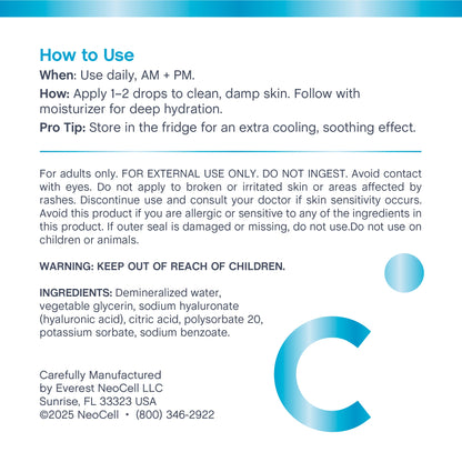 Hyaluronic Acid Hydration Serum, 2 fl oz (59 mL) Dropper Bottle