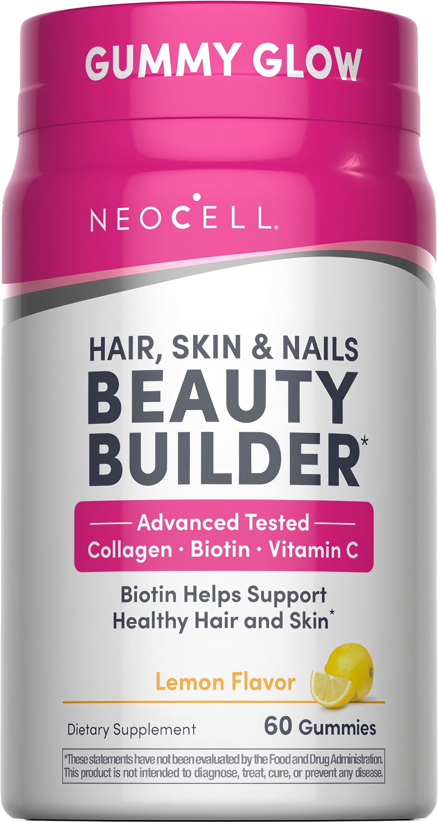 Beauty Builder Hair, Skin & Nails Gummies Lemon Flavor, 60 Tasty Gummies