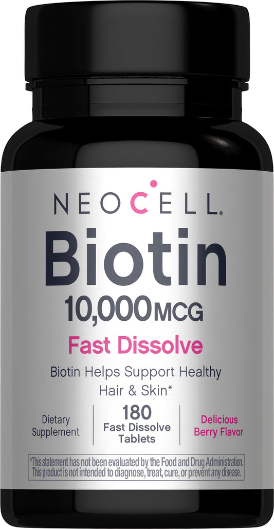 Biotin 10,000 MCG Fast Dissolve, 180 Fast Dissolve Tablets