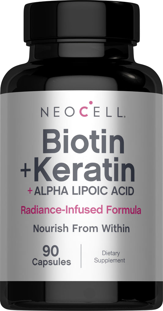 Biotin + Keratin & Alpha Lipoic Acid, 90 Capsules