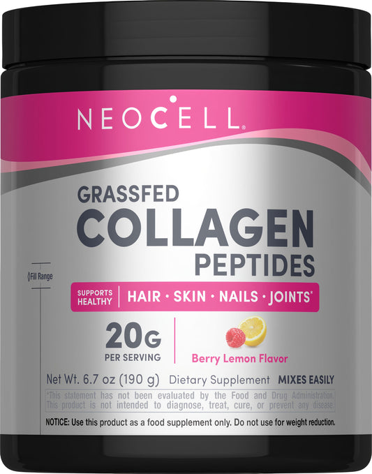 Grassfed Collagen Peptides Berry Lemon Flavor, 6.7 oz (190 g) Powder