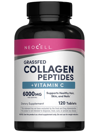 Grassfed Collagen Peptides + C, 6000 mg, 120 Caplets
