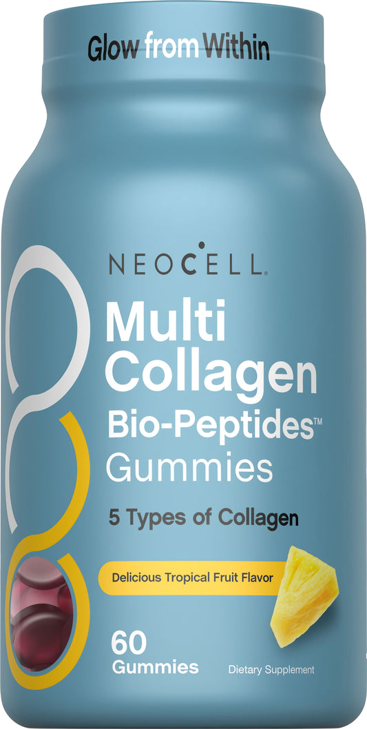Multi Collagen Bio-Peptides Gummies Tropical Fruit Flavor, 60 Tasty Gummies