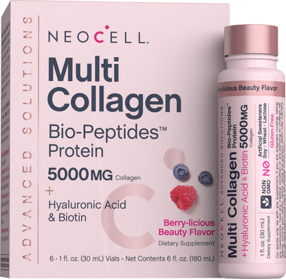 Multi Collagen Bio-Peptides Protein, 6 Vials Liquid