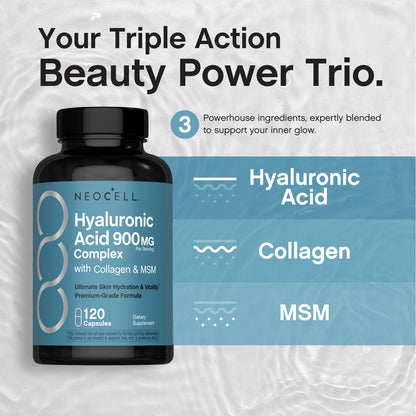 Hyaluronic Acid Complex 900 mg with Collagen & MSM, 120 Capsules