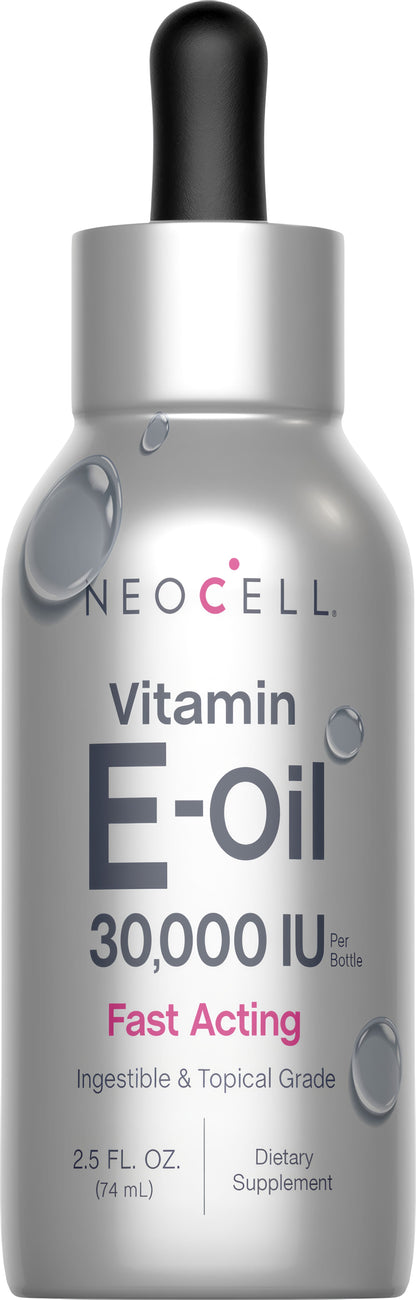 Vitamin E Oil Fast Acting, 30,000 IU, 2.5 fl oz (74 mL) Liquid